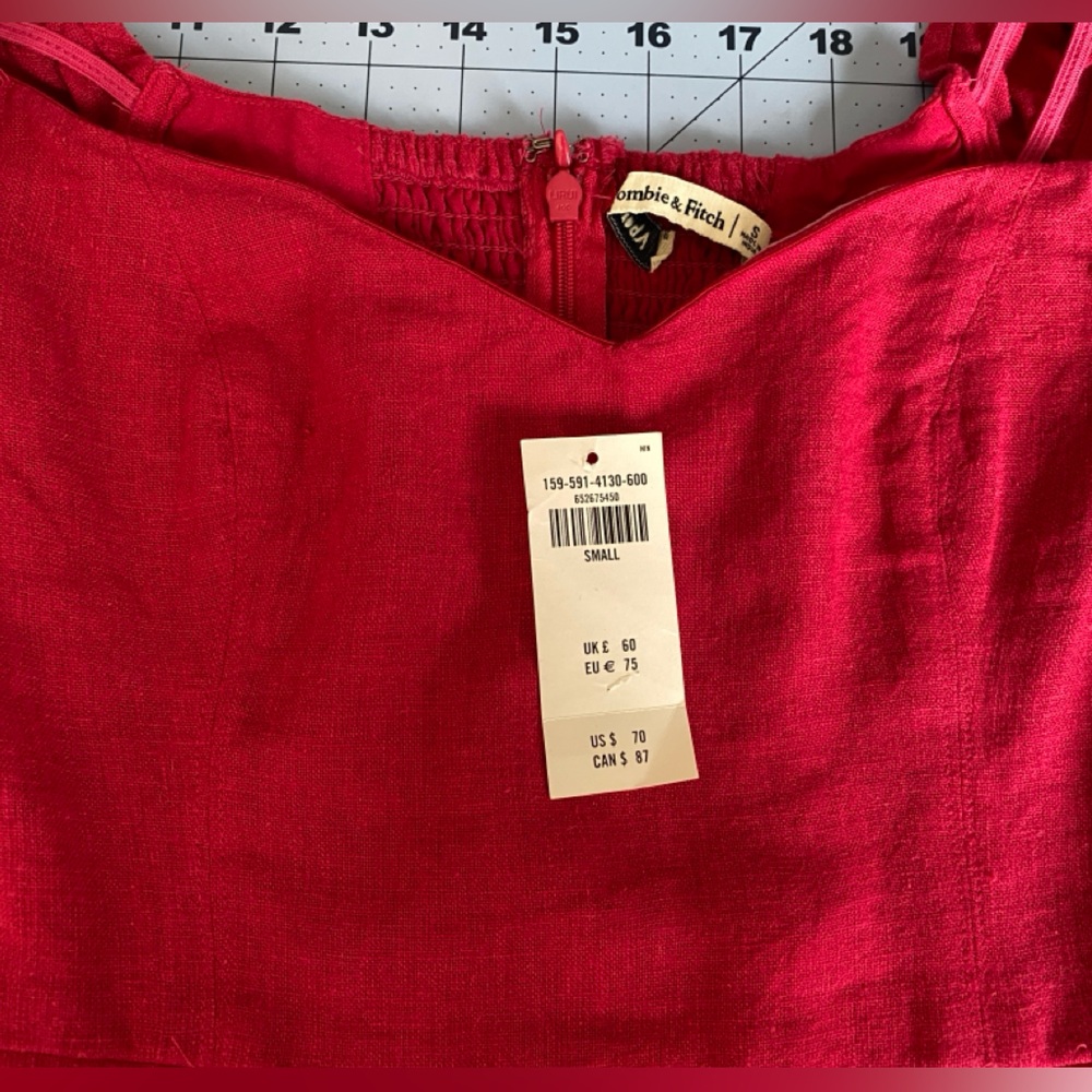 Abercrombie & Fitch Linen Blend Minidress Size S Fuchsia Pink - Picture 11 of 12